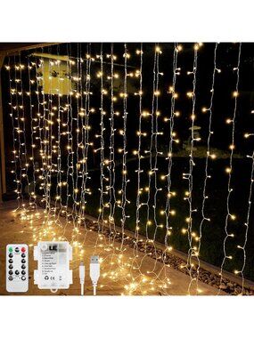 10x10 ft Fairy String Lights - 300 LED Battery & USB, Remote Control
